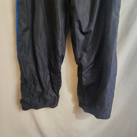 SPALDING Black Blue Side striped Drawstring Sport Windbreaker Sweat Pants XL - Picture 3 of 8